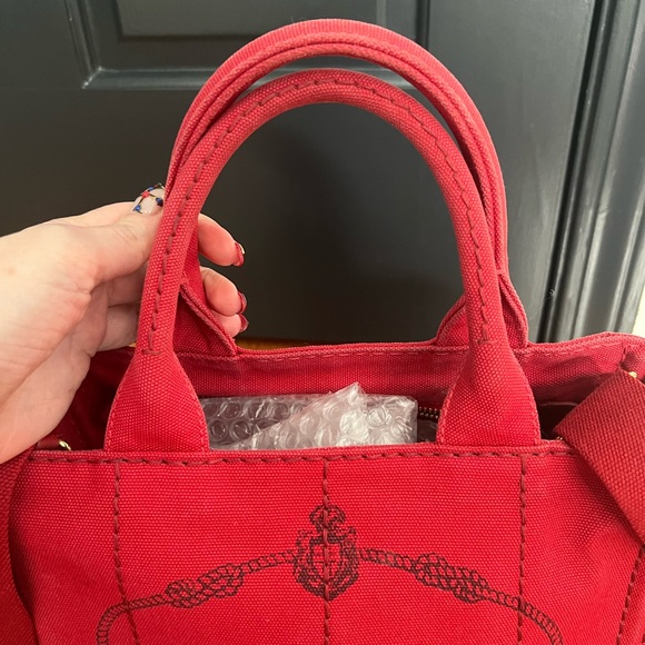 Prada canapa bag small in red / rosso - Picture 8 of 9